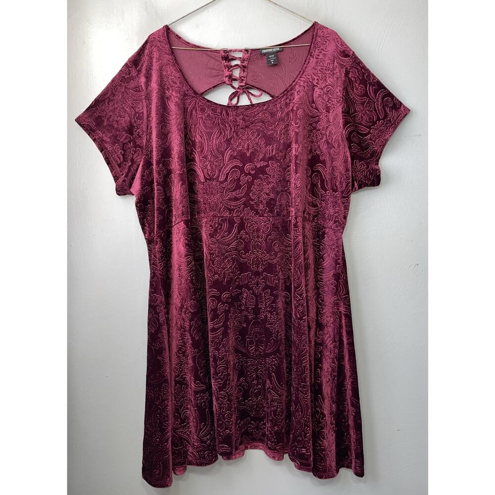 Midnight Hour Dress Plus Size 5 5X Burgundy Velvet Dark Romantic Vamp Whimsigoth